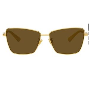 Bottega Veneta Rectangle Metal Sunglasses